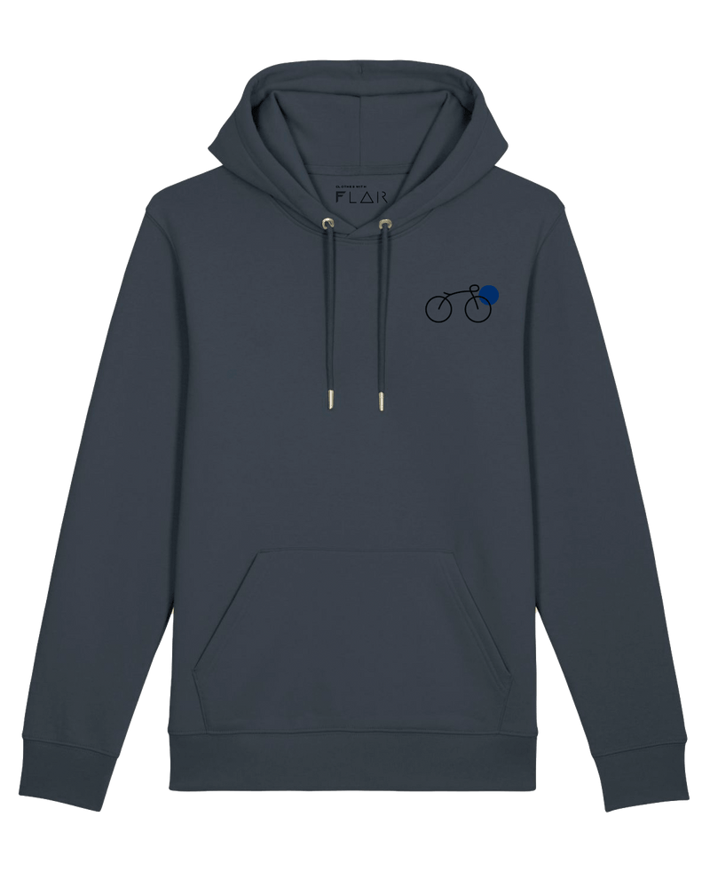 Bike Hoodie-Hoodie-Clothes with Flair-XS-Ink-Clothes with Flair, Streetwear brands, streetwear style, urban, fashion, Style, minimalistisch, minimalism, outfit, Stick, Embroidery, cozy, Pulli, sweater,