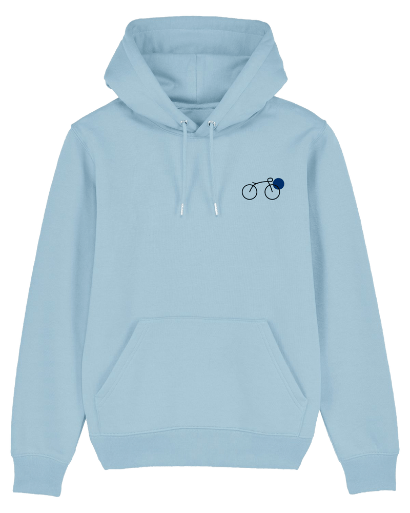 Bike Hoodie-Hoodie-Clothes with Flair-XS-Sky Blue-Clothes with Flair, Streetwear brands, streetwear style, urban, fashion, Style, minimalistisch, minimalism, outfit, Stick, Embroidery, cozy, Pulli, sweater,