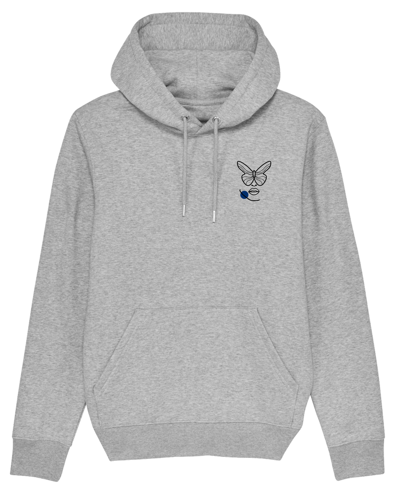 Butterfly Hoodie-Hoodie-Clothes with Flair-XS-Grey-Clothes with Flair, Streetwear brands, streetwear style, urban, fashion, Style, minimalistisch, minimalism, outfit, Stick, Embroidery, cozy, Pulli, sweater,