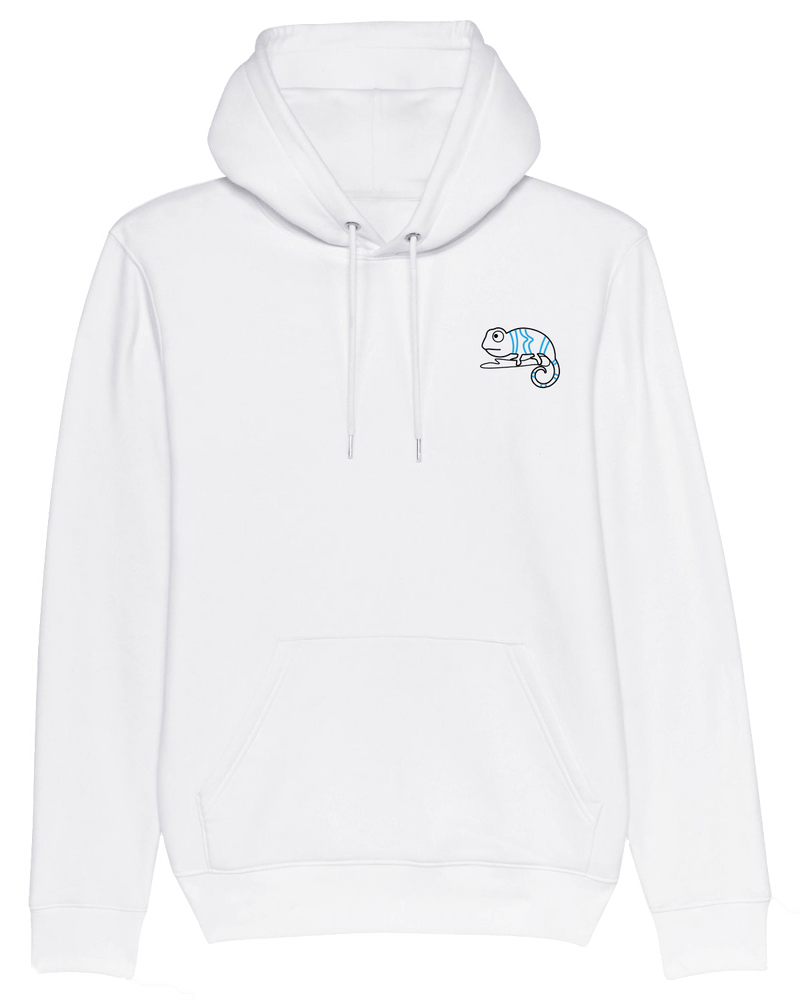 Chamäleon Hoodie-Hoodie-Clothes with Flair-XS-White-Clothes with Flair, Streetwear brands, streetwear style, urban, fashion, Style, minimalistisch, minimalism, outfit, Stick, Embroidery, cozy, Pulli, sweater,