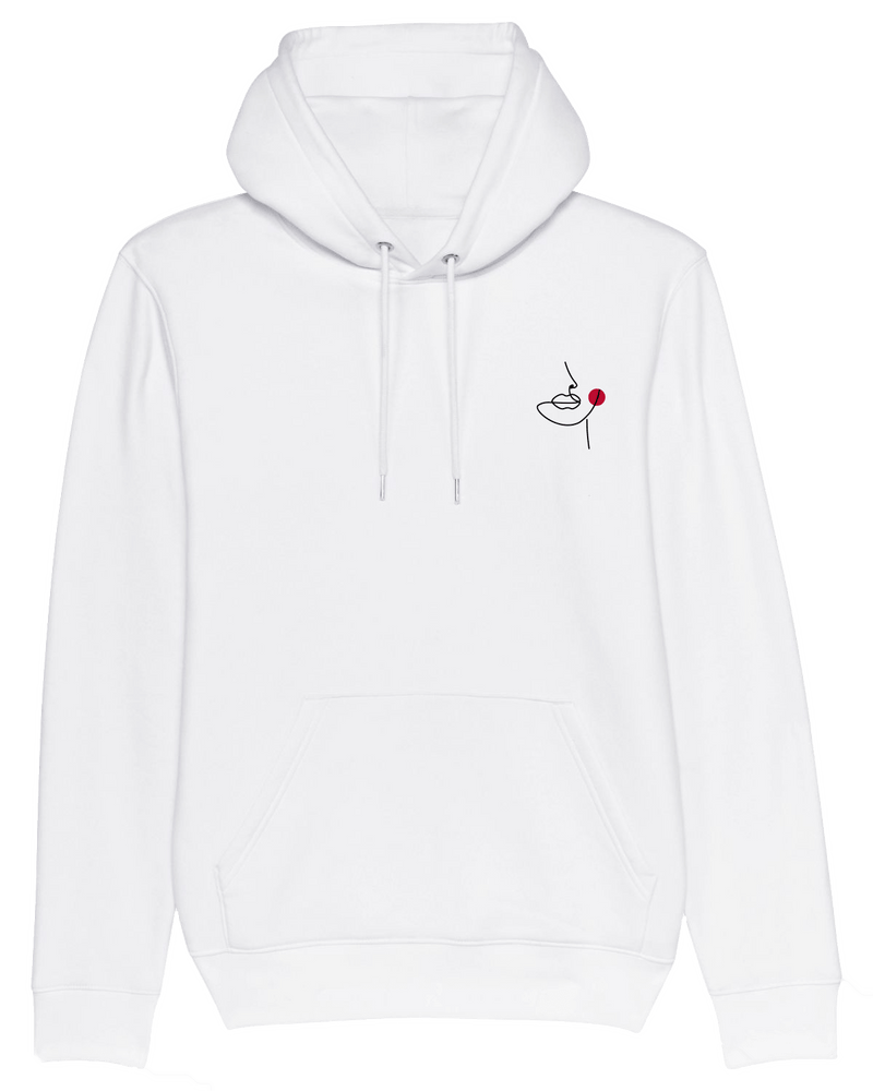 Face Hoodie-Hoodie-Clothes with Flair-S-White-Clothes with Flair, Streetwear brands, streetwear style, urban, fashion, Style, minimalistisch, minimalism, outfit, Stick, Embroidery, cozy, Pulli, sweater,