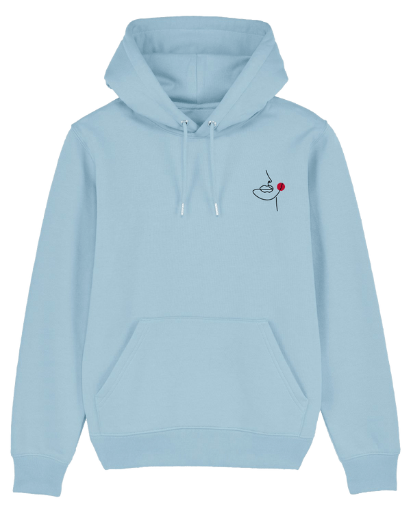 Face Hoodie-Hoodie-Clothes with Flair-XS-Sky Blue-Clothes with Flair, Streetwear brands, streetwear style, urban, fashion, Style, minimalistisch, minimalism, outfit, Stick, Embroidery, cozy, Pulli, sweater,