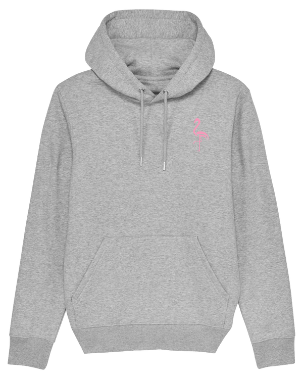 Flamingo Hoodie-Hoodie-Clothes with Flair-XS-Grey-Clothes with Flair, Streetwear brands, streetwear style, urban, fashion, Style, minimalistisch, minimalism, outfit, Stick, Embroidery, cozy, Pulli, sweater,