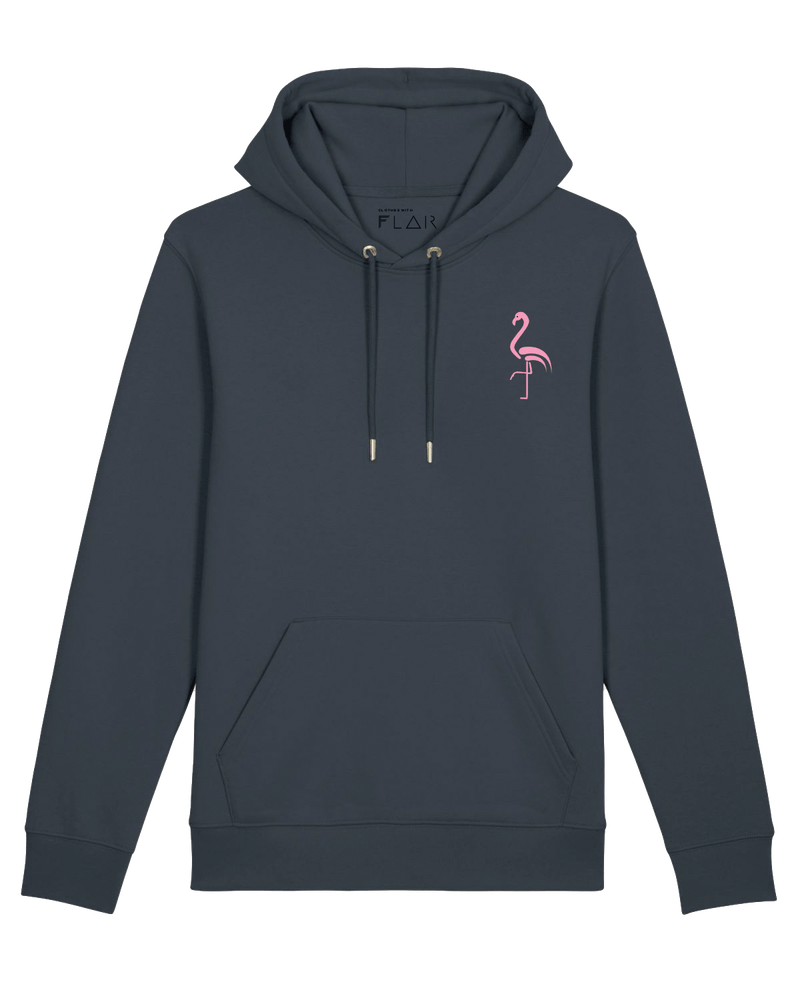 Flamingo Hoodie-Hoodie-Clothes with Flair-XS-Ink-Clothes with Flair, Streetwear brands, streetwear style, urban, fashion, Style, minimalistisch, minimalism, outfit, Stick, Embroidery, cozy, Pulli, sweater,