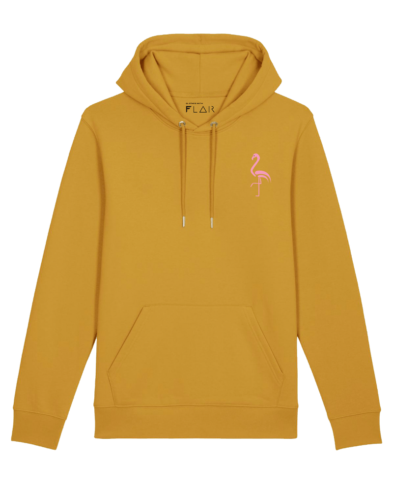 Flamingo Hoodie-Hoodie-Clothes with Flair-XS-Ochre-Clothes with Flair, Streetwear brands, streetwear style, urban, fashion, Style, minimalistisch, minimalism, outfit, Stick, Embroidery, cozy, Pulli, sweater,