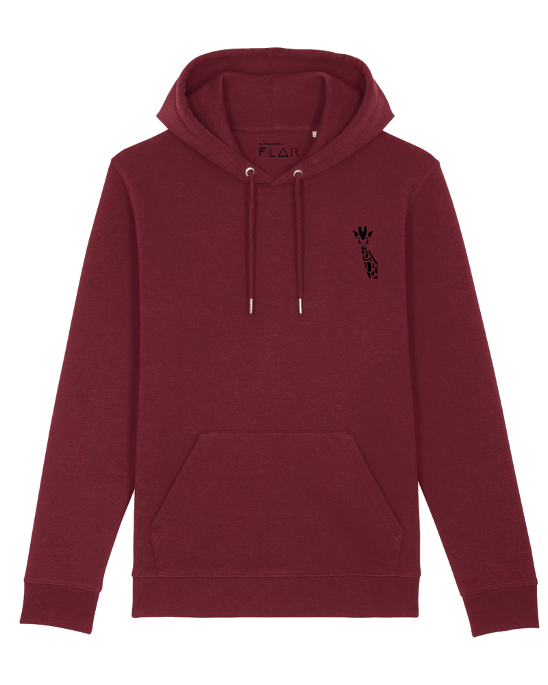 Giraffe Hoodie-Hoodie-Clothes with Flair-XS-Burgundy-Clothes with Flair, Streetwear brands, streetwear style, urban, fashion, Style, minimalistisch, minimalism, outfit, Stick, Embroidery, cozy, Pulli, sweater,