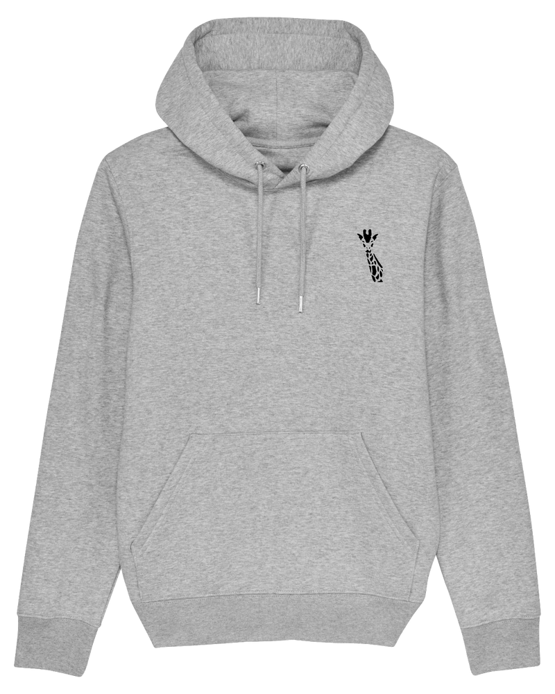 Giraffe Hoodie-Hoodie-Clothes with Flair-XS-Grey-Clothes with Flair, Streetwear brands, streetwear style, urban, fashion, Style, minimalistisch, minimalism, outfit, Stick, Embroidery, cozy, Pulli, sweater,