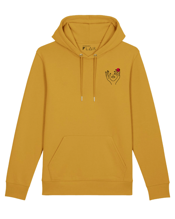 Hands Hoodie-Hoodie-Clothes with Flair-XS-Ochre-Clothes with Flair, Streetwear brands, streetwear style, urban, fashion, Style, minimalistisch, minimalism, outfit, Stick, Embroidery, cozy, Pulli, sweater,