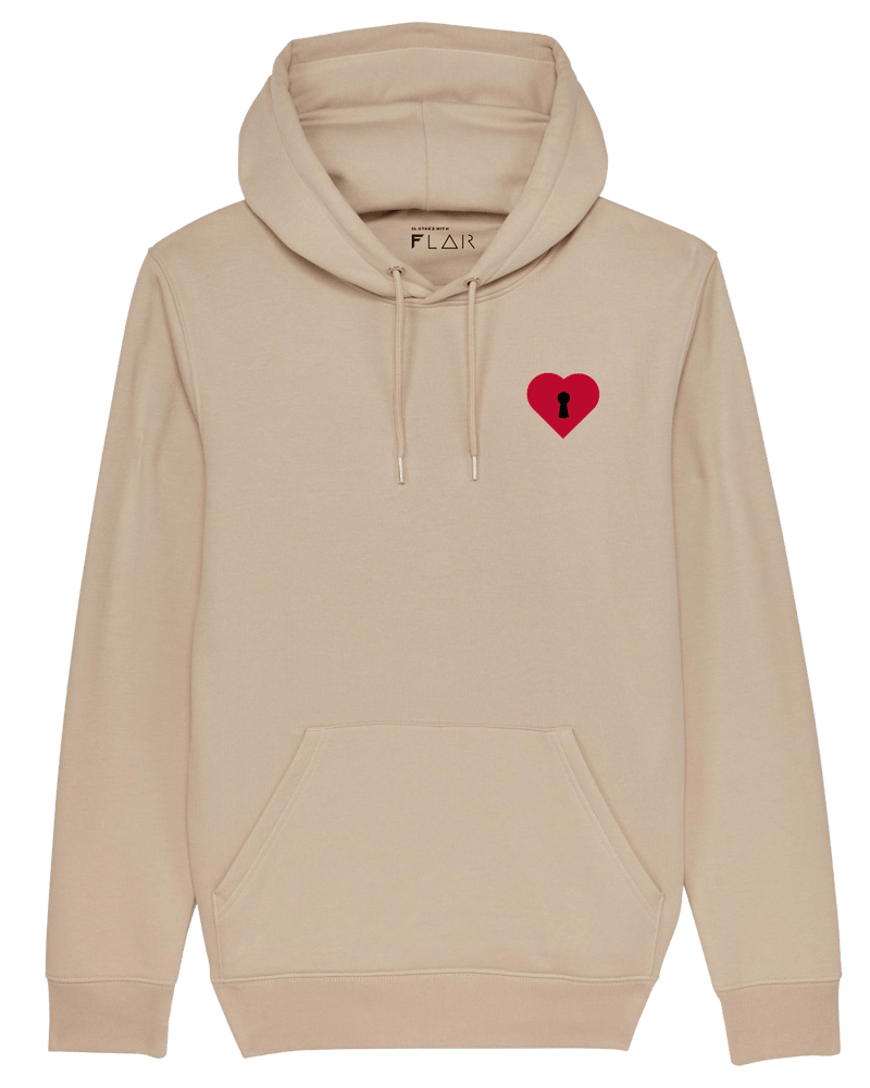 Heart Hoodie-Hoodie-Clothes with Flair-XS-Desert-Clothes with Flair, Streetwear brands, streetwear style, urban, fashion, Style, minimalistisch, minimalism, outfit, Stick, Embroidery, cozy, Pulli, sweater,