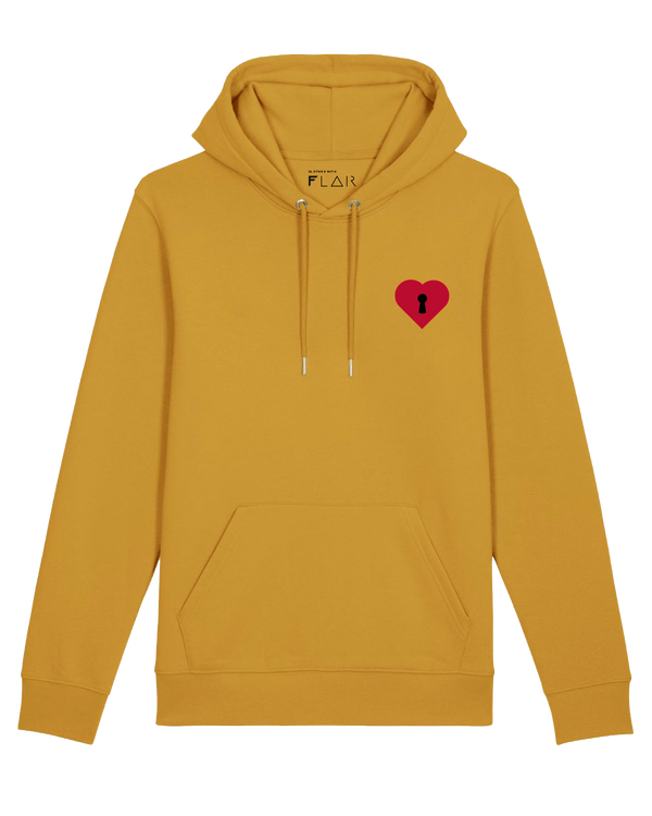 Heart Hoodie-Hoodie-Clothes with Flair-XS-Ochre-Clothes with Flair, Streetwear brands, streetwear style, urban, fashion, Style, minimalistisch, minimalism, outfit, Stick, Embroidery, cozy, Pulli, sweater,