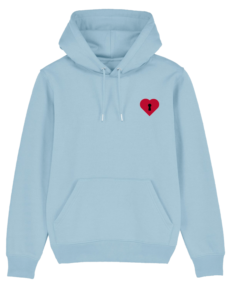 Heart Hoodie-Hoodie-Clothes with Flair-XS-Sky Blue-Clothes with Flair, Streetwear brands, streetwear style, urban, fashion, Style, minimalistisch, minimalism, outfit, Stick, Embroidery, cozy, Pulli, sweater,