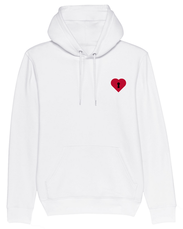 Heart Hoodie-Hoodie-Clothes with Flair-XS-White-Clothes with Flair, Streetwear brands, streetwear style, urban, fashion, Style, minimalistisch, minimalism, outfit, Stick, Embroidery, cozy, Pulli, sweater,