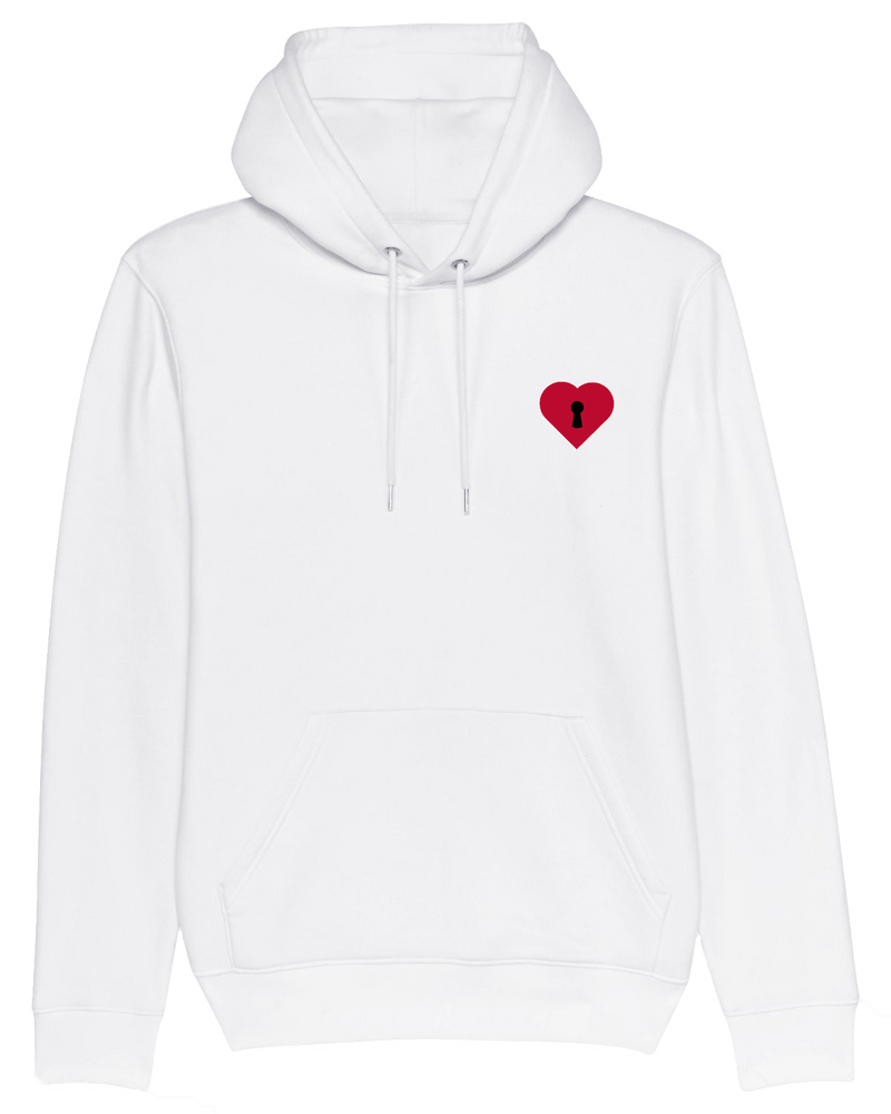 Heart Hoodie-Hoodie-Clothes with Flair-XS-White-Clothes with Flair, Streetwear brands, streetwear style, urban, fashion, Style, minimalistisch, minimalism, outfit, Stick, Embroidery, cozy, Pulli, sweater,