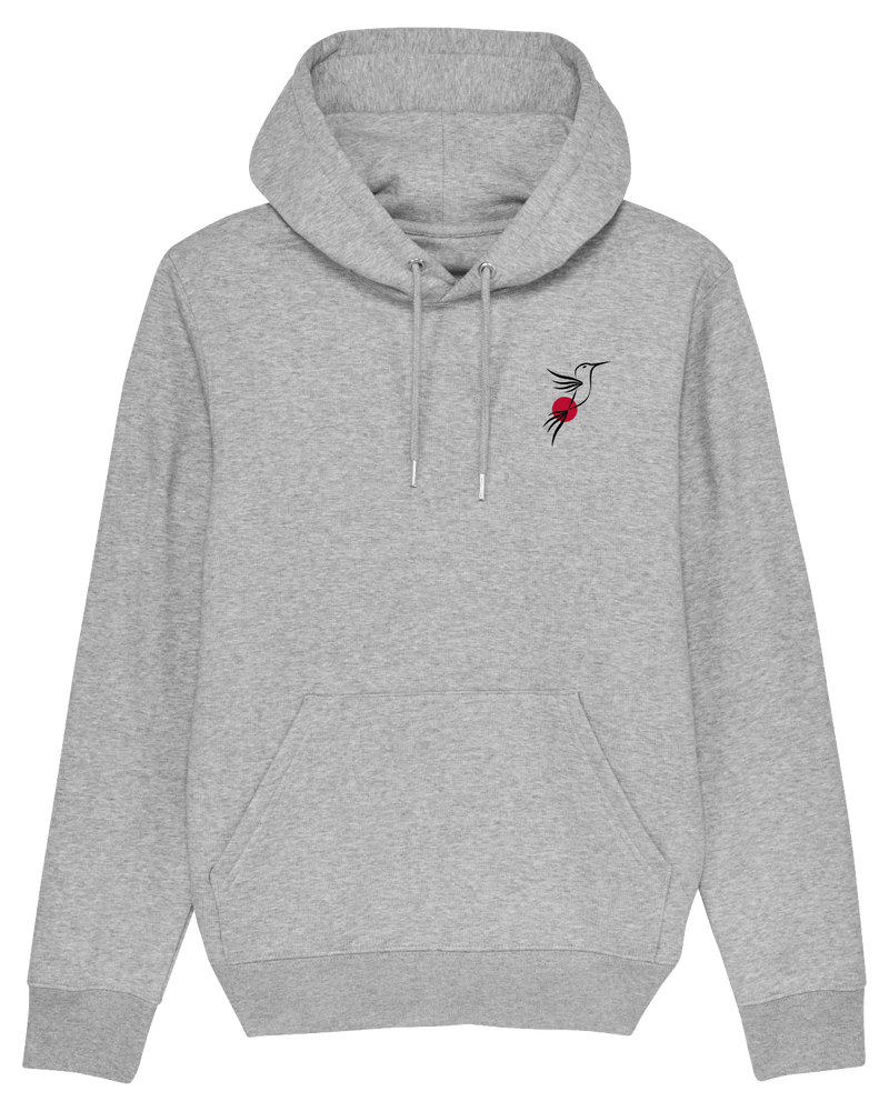 Kolibri Hoodie-Hoodie-Clothes with Flair-XS-Grey-Clothes with Flair, Streetwear brands, streetwear style, urban, fashion, Style, minimalistisch, minimalism, outfit, Stick, Embroidery, cozy, Pulli, sweater,