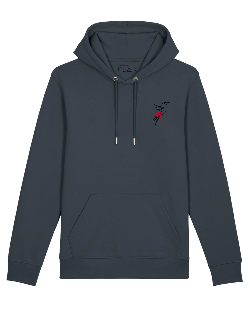 Kolibri Hoodie-Hoodie-Clothes with Flair-XS-Ink-Clothes with Flair, Streetwear brands, streetwear style, urban, fashion, Style, minimalistisch, minimalism, outfit, Stick, Embroidery, cozy, Pulli, sweater,