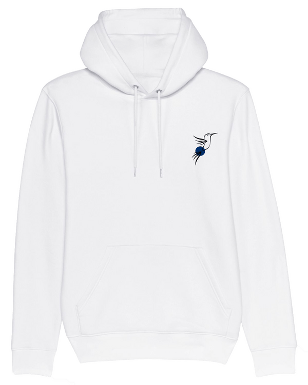 Kolibri Hoodie-Hoodie-Clothes with Flair-XS-White-Clothes with Flair, Streetwear brands, streetwear style, urban, fashion, Style, minimalistisch, minimalism, outfit, Stick, Embroidery, cozy, Pulli, sweater,