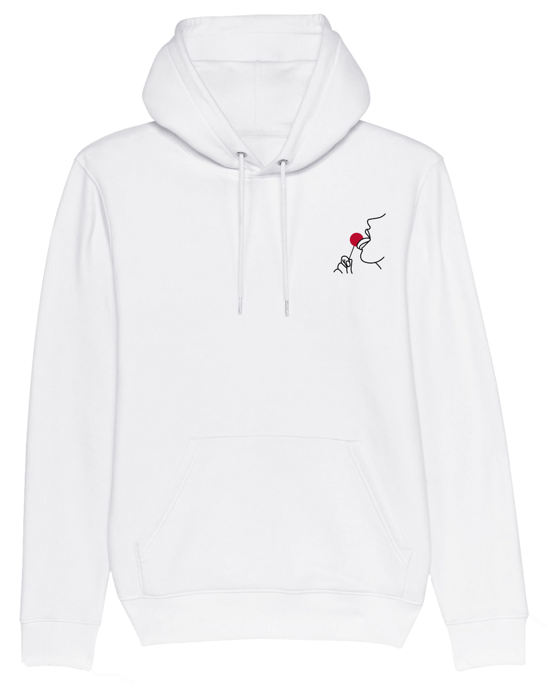 Lick It Hoodie-Hoodie-Clothes with Flair-XS-White-Clothes with Flair, Streetwear brands, streetwear style, urban, fashion, Style, minimalistisch, minimalism, outfit, Stick, Embroidery, cozy, Pulli, sweater,