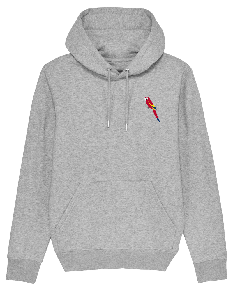 Papagei Hoodie-Hoodie-Clothes with Flair-XS-Grey-Clothes with Flair, Streetwear brands, streetwear style, urban, fashion, Style, minimalistisch, minimalism, outfit, Stick, Embroidery, cozy, Pulli, sweater,