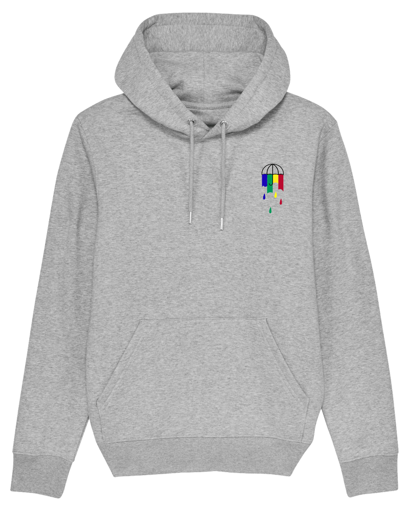 Regenschirm Hoodie-Hoodie-Clothes with Flair-XS-Grey-Clothes with Flair, Streetwear brands, streetwear style, urban, fashion, Style, minimalistisch, minimalism, outfit, Stick, Embroidery, cozy, Pulli, sweater,