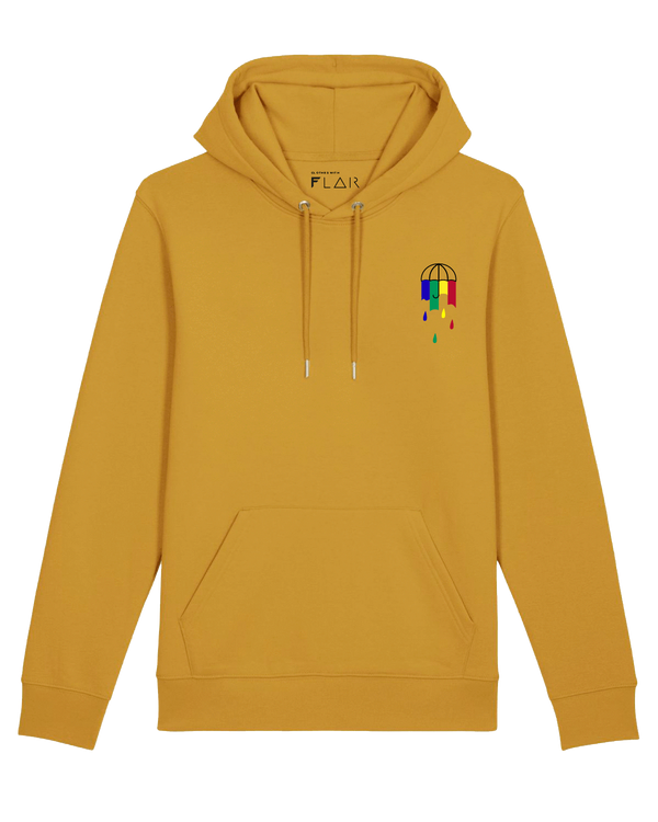 Regenschirm Hoodie-Hoodie-Clothes with Flair-XS-Ochre-Clothes with Flair, Streetwear brands, streetwear style, urban, fashion, Style, minimalistisch, minimalism, outfit, Stick, Embroidery, cozy, Pulli, sweater,