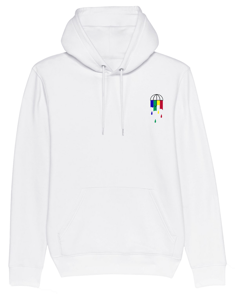 Regenschirm Hoodie-Hoodie-Clothes with Flair-XS-White-Clothes with Flair, Streetwear brands, streetwear style, urban, fashion, Style, minimalistisch, minimalism, outfit, Stick, Embroidery, cozy, Pulli, sweater,