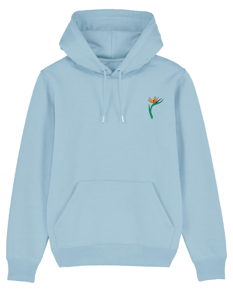 Strelitzie Hoodie-Hoodie-Clothes with Flair-XS-Sky Blue-Clothes with Flair, Streetwear brands, streetwear style, urban, fashion, Style, minimalistisch, minimalism, outfit, Stick, Embroidery, cozy, Pulli, sweater,