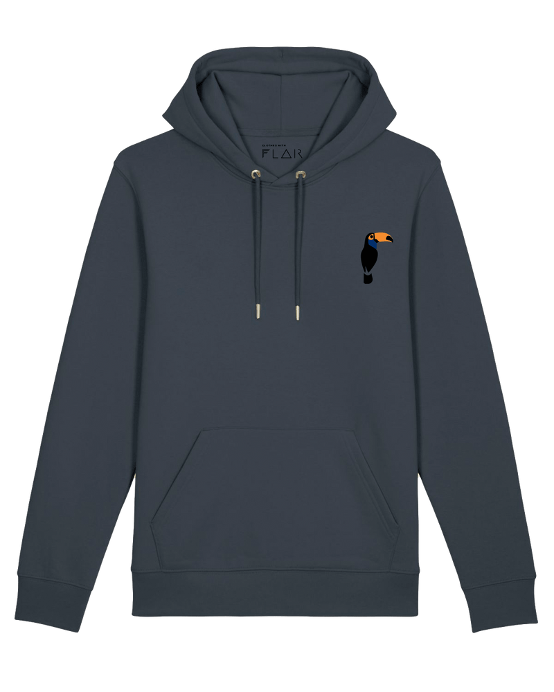 Toucan Hoodie-Hoodie-Clothes with Flair-XS-Ink-Clothes with Flair, Streetwear brands, streetwear style, urban, fashion, Style, minimalistisch, minimalism, outfit, Stick, Embroidery, cozy, Pulli, sweater,