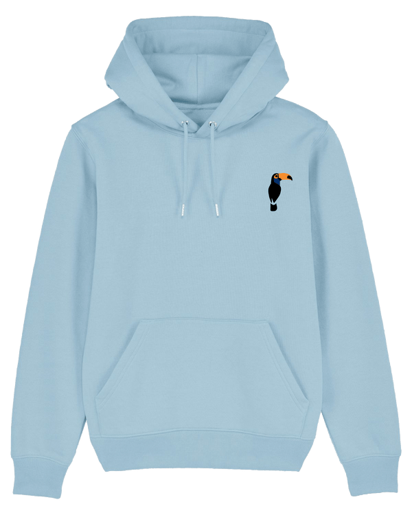 Toucan Hoodie-Hoodie-Clothes with Flair-XS-Sky Blue-Clothes with Flair, Streetwear brands, streetwear style, urban, fashion, Style, minimalistisch, minimalism, outfit, Stick, Embroidery, cozy, Pulli, sweater,