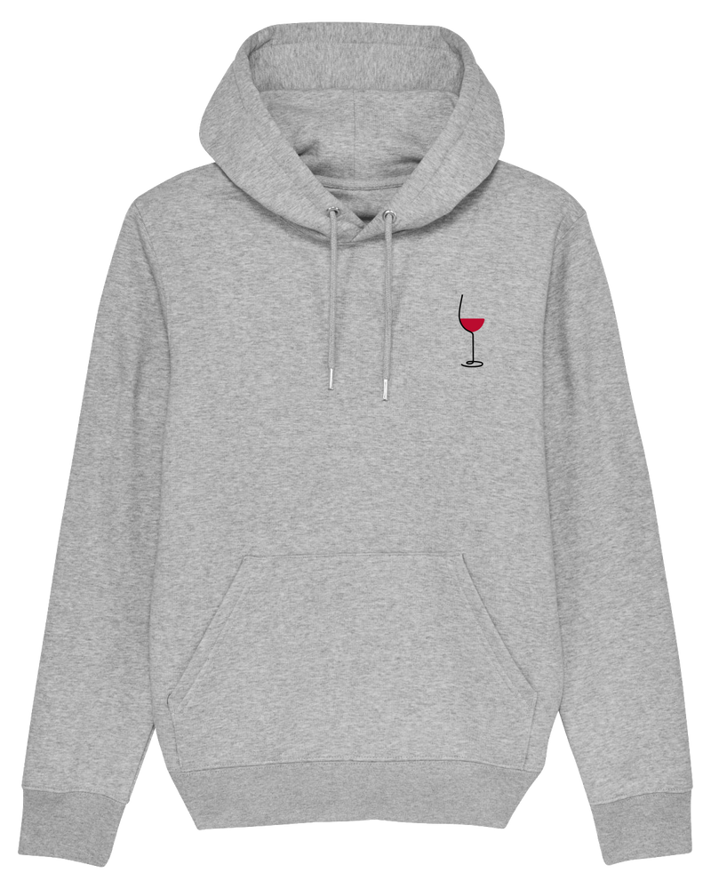 Wine Hoodie-Hoodie-Clothes with Flair-XS-Grey-Clothes with Flair, Streetwear brands, streetwear style, urban, fashion, Style, minimalistisch, minimalism, outfit, Stick, Embroidery, cozy, Pulli, sweater,