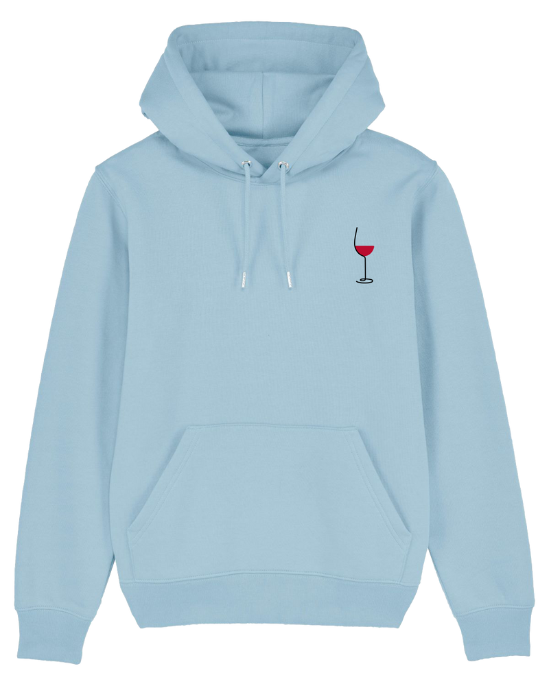 Wine Hoodie-Hoodie-Clothes with Flair-XS-Sky Blue-Clothes with Flair, Streetwear brands, streetwear style, urban, fashion, Style, minimalistisch, minimalism, outfit, Stick, Embroidery, cozy, Pulli, sweater,