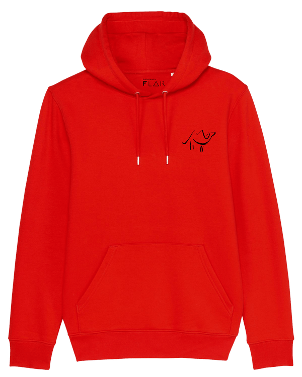 kleines kameel-Hoodie-Clothes with Flair-XS-Red-Clothes with Flair, Streetwear brands, streetwear style, urban, fashion, Style, minimalistisch, minimalism, outfit, Stick, Embroidery, cozy, Pulli, sweater,